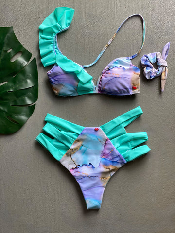 Mint One Ruffle Cuarzo High Waist Set