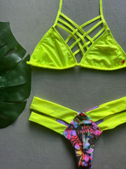 Neon Criss Cross Florecitas Set