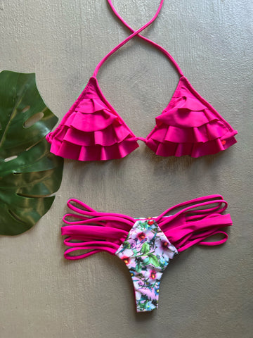 Magenta Ruffles Florecitas Set