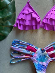 Purple Ruffles Tropical Set