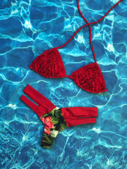 Tropical Red Ruffled Set