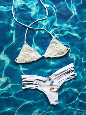 White Ruffled Strappy Set