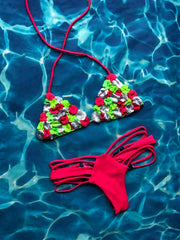 Pink & Manzana Beaded Flowery Set