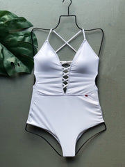 White Criss Cross One Piece