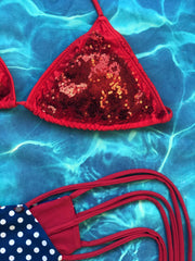 Red Sequin Polka Dots Set