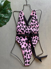 Pink Leopard High Cut One Piece