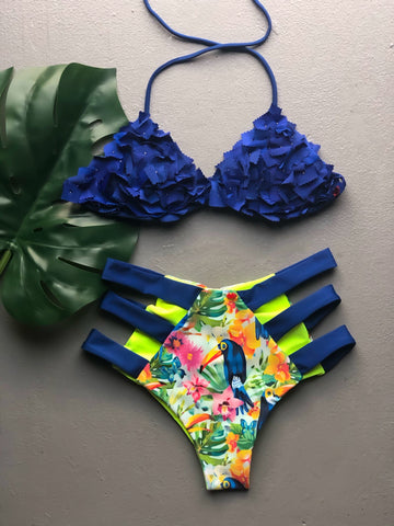 Royal Beaded Flakes High Waist Set