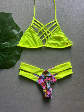 Neon Criss Cross Florecitas Set