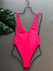 Neon Pink Plunge One Piece