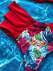 Red Patches High Waist