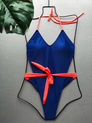 Royal & Orange Neon Wrap Up Monokini