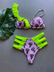 Neon & Cactus High Waist Set