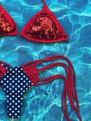 Red Sequin Polka Dots Set