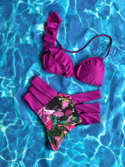 Purple One Ruffle High Waist Set