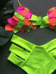 All Neon Patches High Waist Set